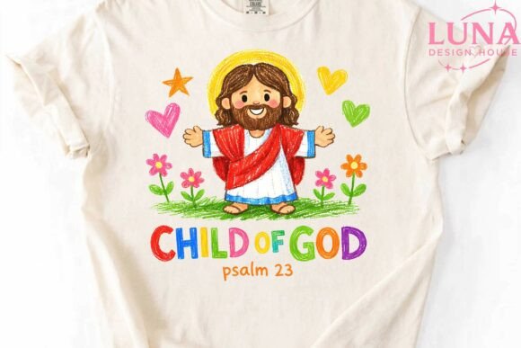 Child of God Jesus Clipart PNG for T-Shirt Designs