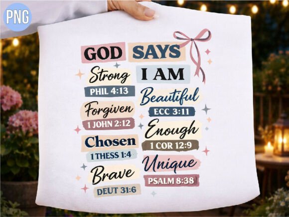 Christian Bible Verse Affirmation PNG for T-Shirt Designs