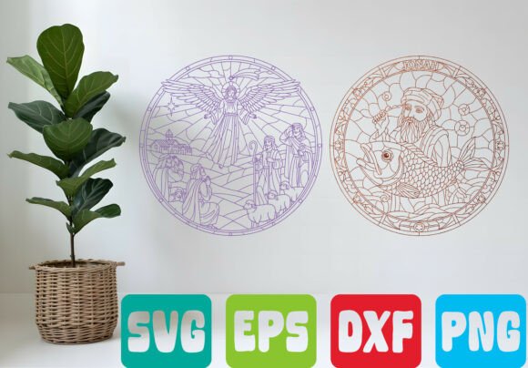 Christian Stained Glass SVG Bundle for T-Shirt Designs