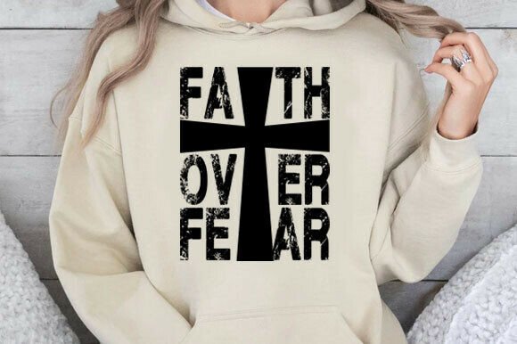 Faith over Fear PNG: Trendy Christian T-Shirt Designs
