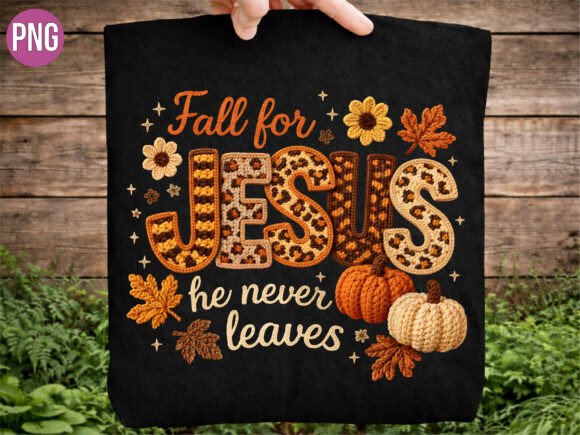 Fall for Jesus Autumn Leopard PNG T-Shirt Designs