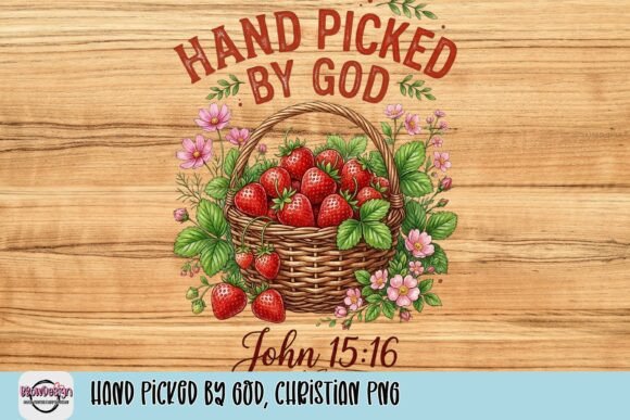 Hand Picked by God, Christian PNG — T-Shirt Designs