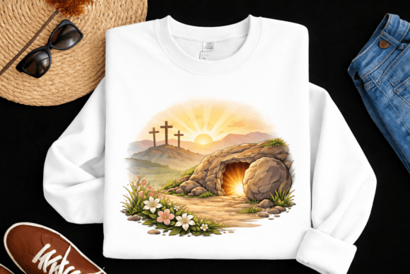 He is Risen Christian PNG for T-Shirt Designs