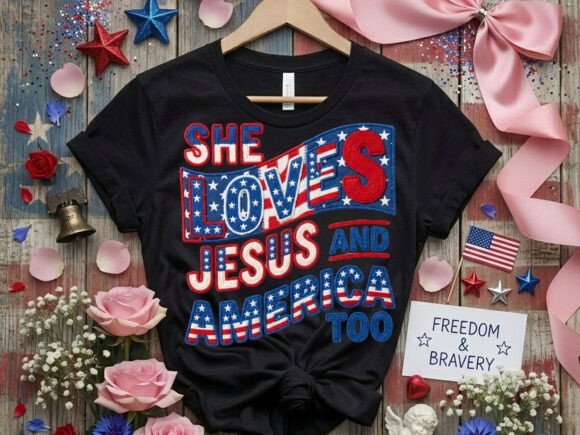 Jesus America Faith Quote T-Shirt Designs