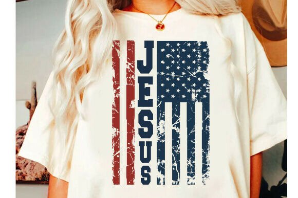 Jesus American Flag PNG for T-Shirt Designs