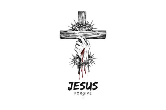 Jesus Forgives Cross Christian Design T-Shirt Designs