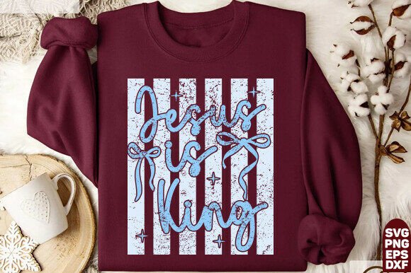 Jesus is King PNG: Faith PNG for T-Shirt Designs & Editorial Use