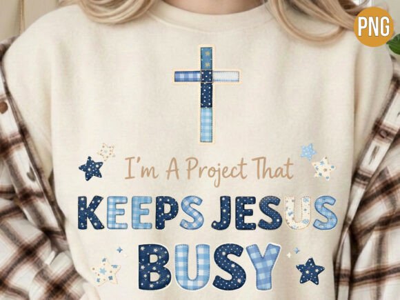 Keeps Jesus Busy Patchwork Cross PNG — T-Shirt Designs