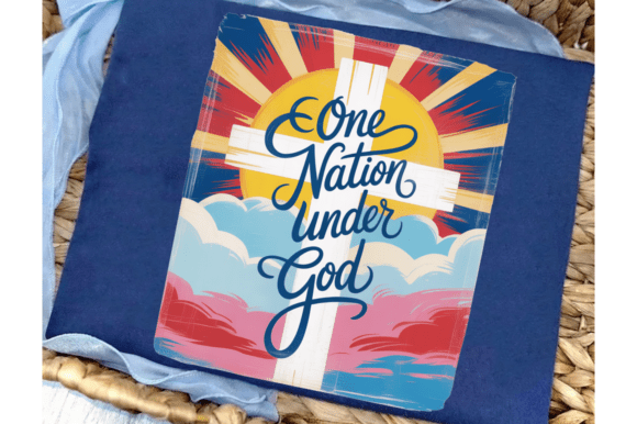 One Nation Under God PNG: 4th July Jesus T-Shirt Designs