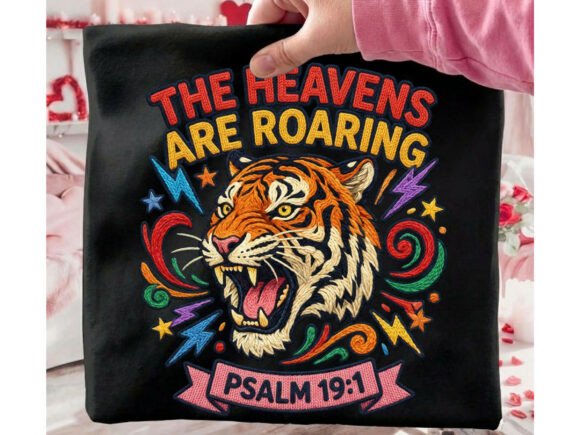 Retro Heavens Roaring Christian T-Shirt Designs
