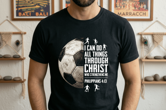Soccer Christian Faith Philippians PNG T-Shirt Designs